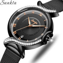 Montre Femme SUNKTA 2022 Watch Women NEW Luxury Brand Fashion Stainless Steel Ladies Wrist Watches Black Wristwatches For Women 2024 - buy cheap