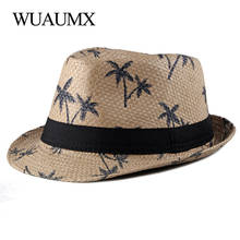 Wuaumx Spring Summer Parent child Hat Straw hat Men Women Fedoras Hat For Children Adult Breathable Jazz Caps Child Panama Hat 2024 - buy cheap