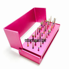 Pink 30 Holes Dental  Burs Holder Block +30 Dental Diamond Burs Drill 2024 - buy cheap