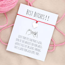 Best Bitches Wish Bracelet Best Friend Wish Heart Bracelet for Women Men Best Friends Lover Friend Forever Gift Fashion Jewelry 2024 - buy cheap