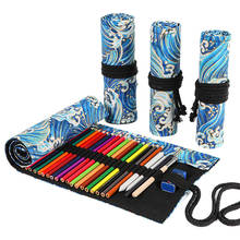 Mini Fabric School Pencil Case Canvas Pencilcase 12/24/36/48/72 Holes Roll Pen Bag Girls Boys Box Stationery 2024 - buy cheap