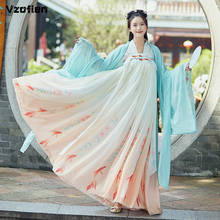 Chinese Traditional Folk Hanfu Dress Dance Costume Ancient Han Dynasty Embroidery Princess Folk Dance Clothing Fairy Cosplay 2024 - buy cheap