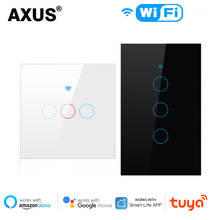 EU/US Tuya WiFi Smart Light Switch Glass Panel Touch Switch Sensor Smart Wall Switch Alexa Google Home Voice Control 1/2/3 Gang 2024 - buy cheap