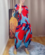 Женские комплекты из двух предметов Changpleat, Свободные плиссированные костюмы miяка с принтом, большие размеры, весна-лето 2021 2024 - купить недорого
