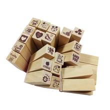 25 pcs/set Lovely Diary Pattern Stamp Rubber Wooden stamp Cute DIY tool gifts for kids 2024 - buy cheap