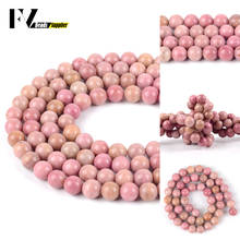 4/12mm Natural Rhodonite Stone Loose Spacer Round Pink Beads For Jewelry Making DIY Bracelets Necklace Needlework 15" 2024 - buy cheap