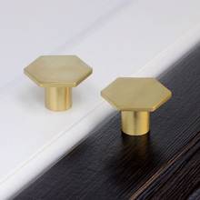 Gold Brass Hexagon Knobs Cabinet Door Handle Drawer Pulls Furniture Hardware Dropshipping 2024 - buy cheap