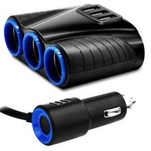12-24V 3 Ways Car Ciga rette Lighter Socket Splitter USB Charger Power Adapter Applicable to Tablet Smart Phone Digital Camera 2024 - buy cheap