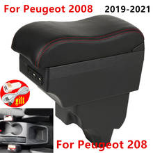 Descanso de braço para peugeot 208, 2008, 2019, 2020, led, usb, peças de retromontagem, armazenamento interno do carro 2024 - compre barato