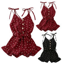 Summer Toddler Baby Kids Girls Sleeveless Suspender Rompers Chiffon Dots Print Rompers Jumpsuit Playsuit 1-6Y Outfit 2024 - buy cheap