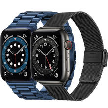 Bandas de malla de acero inoxidable para apple watch, accesorio para iwatch se series 6, 5, 4, 44mm, 40mm, 3, 42mm, 38mm, 2 unidades 2024 - compra barato