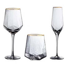 Creative Glass Wine Glasses Home Hammered Goblet Red Wine Glass Diamond Champagne Glass Wine Glasses Transparent Ripple 2024 - buy cheap