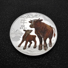 2021 the Year of Ox Australia Animal Commemorative Coins 1 oz Silver Elizabeth II Souvenirs New Year Gifts 2024 - buy cheap