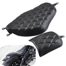 Motorcycle Black Solo Rider Passenger Seat Two-Up Cushion Pad Leather For Harley Sportster XL 883 1200 Iron 883 Custom 2024 - buy cheap