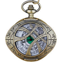 Unique Movie Theme Eye Shape Hunter Bronze Quartz Pocket Watch Dragon Eyes Wolf Necklace Chain Pendant Gifts 2024 - buy cheap