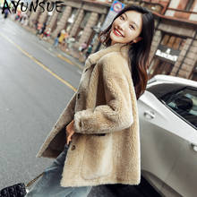 AYUNSUE Women's Real Fur Coat Wool Jacket Woman Autumn Winter Coats Women 2020 Korean Fashion Clothes Mulheres Casacos Pph1994 2024 - buy cheap