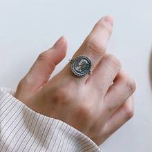 Кольца в виде фигурки Элизабет из серебра 925 пробы, винтажные модные круглые кольца в виде монеты для женщин, серебро 925 праздничные украшения 2024 - купить недорого