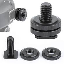 New Professional 1/4" 3/8" Dual Nuts Tripod Mount Screw Black To Flash Hot Shoe Adapter Stand For Camera Studio Accessory 2024 - buy cheap