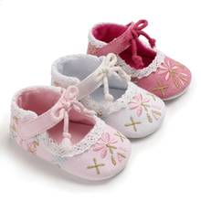 Lovely Floral Newborn Baby First Walkers Embroidery Baby Shoes 0-18M Toddler Girl Crib Shoes Pram Soft Sole Prewalker 2024 - buy cheap