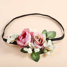 Romantic Flower Crown Elastic Floral Hairband Head Wreath Photo Props Women Girl Hawaiian Travel Beach Decorate Hair Accessories 2024 - buy cheap