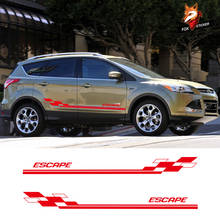 2 PCS  Vehicle Auto Decals Stripe Wraps Body Graphics Vinyl ESCAPE Car Styling Side Stripes Skirt Sticker For Ford ESCAPE 2024 - buy cheap