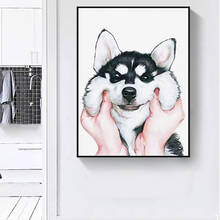 Quadros de lona para decoração de casa, quadros nórdicos, cão de estimação, adoráveis, pinturas, arte de parede, impressão hd, criativo, pôster modular para sala de estar 2024 - compre barato