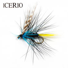 ICERIO 8PCS Blue Silver Caddis Fly Fishing Trout Flies Baits Size #12 2024 - buy cheap