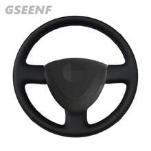 Car Accessories Steering Wheel Cover For Honda City 2002-2008 Fit Jazz 2001-2007 Black Hand-stitched Soft Genuine Leather 2024 - buy cheap
