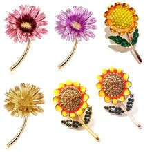 Yellow Rhinestone Sunflower Brooch Crystal Sun Flower Brooches For Women 2018 New Arrive Broach Paved Brooch Corsage Pins 2024 - buy cheap