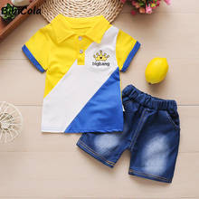 1-4 Years Infant Baby Boys Clothes Set Cartoon Lapel T-shirt Tops+shorts Summer Newborn Casual Outfits  Gentleman Kids Clothing 2024 - buy cheap