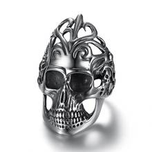 Cool Man 316 Stainless Steel Big Size Heavy Tatoo Biker Skull Signet Rings For Men Women  New Movie Groot Tree Rings For Biker 2024 - buy cheap
