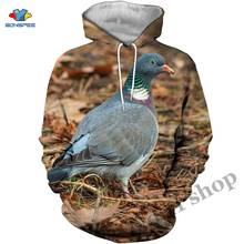 Толстовка мужская зимняя с капюшоном и 3D-принтом птиц 2024 - купить недорого