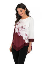 Lace Long Sleeve Women's T-Shirts Flower Print Autumn Shirts Tee Casual Irregular Hem Tops 2XL Women Clothing T-Shirt Pullovers 2024 - buy cheap