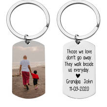 For Grandpa Memorial  Gift Custom Name And Date Keychain Personalized Color Photo Jewelry Both Sides Accessories 2024 - buy cheap