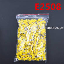 1000Pcs E2508 Tube Insulating Insulated Terminal 2.5MM2 14AWG Cable Wire Connector Insulating Crimp E Black Yellow Blue Red 2024 - buy cheap