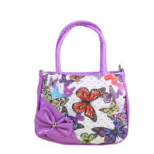 Детские маленькие Сумки из искусственной кожи с принтом в виде бабочки, сумки на плечо для девочек, сумка-мессенджер, женская сумка для вечеринок 2024 - купить недорого