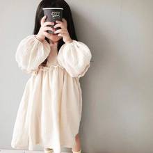 New 2020 Summer Japan Kids Girl Dress Baby Girls Summer Dresses Linen Spring Clothes Ruffles Princess Toddler Baby Girl Clothing 2024 - купить недорого