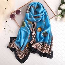 fashion silk scarf women winter headband chiffon Scarves wrap plaid summer shawl ladies foulard female Bandanna muffler pareo 2024 - compre barato