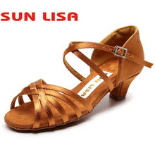 SUN LISA Women's Lady's Girl's Kids' Children's Classic Dancing Shoes Tango Ballroom Salsa Latin Dance Shoes 2024 - buy cheap