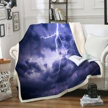 Lightning Throw Blanket Dark Cloudy Sky Sherpa Fleece Blanket Weather Soft Bedspreads on Bed Sofa Cool Blanket for teens 2024 - buy cheap