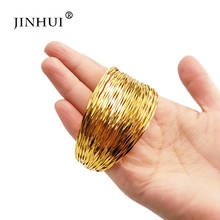 Jin hui nova moda senhora luxo ouro cor jóias ajustável pulseiras etíope africano dubai pulseira festa presentes de casamento 2024 - compre barato