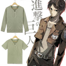 Disfraz de Anime de ataque a los Titanes, camiseta de Eren Jaeger Cos, Manga corta/larga, Unisex, Top de verano 2024 - compra barato