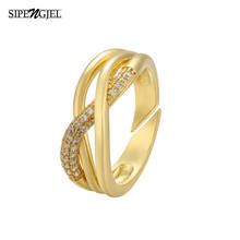 SIPENGJEL Fashion Cubic Zircon Multilayer Rings Gold And Silver Color Adjustable Open Finger Rings For Women Jewelery 2021 2024 - buy cheap