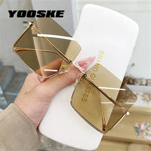 YOOSKE Oversized Square Sunglasses Women Men Vintage Ladies Sun Glasses Retro Half Frame Gradient Eyewear UV400 2024 - buy cheap