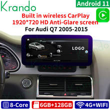Krando-radio con GPS para coche, sistema de audio con pantalla táctil, tableta multimedia, Android 10,0, 12,3 pulgadas, para AUDI Q7, 2005-2015 2024 - compra barato