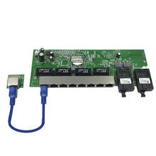 Reversa 10/100/1000M Gigabit Ethernet interruptor fibra óptica modo único 8 RJ45 y 2 SC fibra motherboard1.25G 20KM 2024 - compra barato