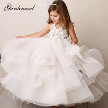 Ball Gown Flower Girl Dresses 2020 Tiered White First Communion Dresses For Girls Long Pageant Gowns 2024 - buy cheap