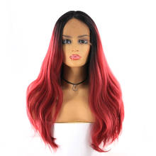 X-TRESS Lace Front Synthetic Hair Wigs For Women Dark Roots Red Colored Blonde 613 Ombre Colored Straight Lace Wig Middle Part 2024 - buy cheap
