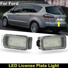 Para ford fiesta focus S-MAX C-MAX grand mondeo kuga galaxy traseira do carro branco led placa de matrícula luz número lâmpada 2024 - compre barato