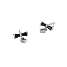 Black Awn Birthday Present Romantic 925 Sterling Silver Jewelry Engagement Bow Stud Earrings for Women Female Earring T235 2024 - buy cheap